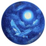 Midnight Eagle - Oil painting on Frisbee